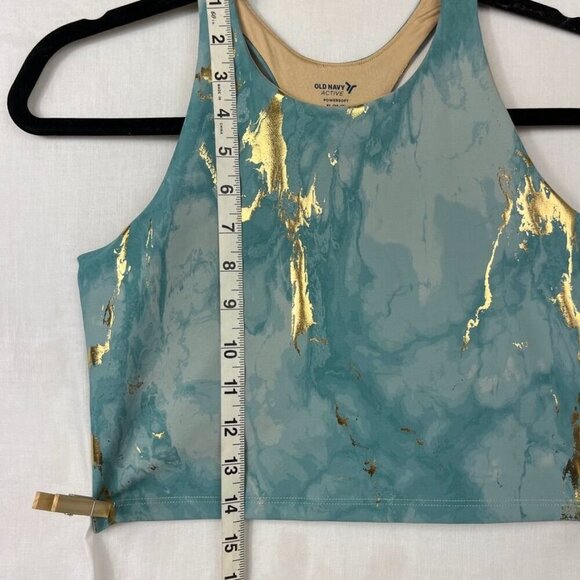 Old Navy High Neck Marble Gold Sports Bra Womens M Goddess Luxe Gym Athleisure - Picture 10 of 10